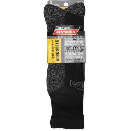 Genuine Dickies Men's Boot Length Crew Socks, 2-Pack